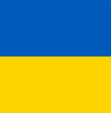 Flag of Ukraine, blue stripe on yellow. 