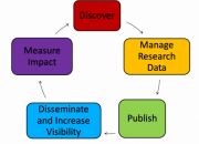 Diagramme showing the research cycle, to illustrate content of the Training Programme Outline. 
