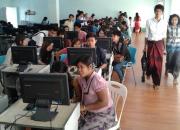 Image showing Myanmar students working at computers