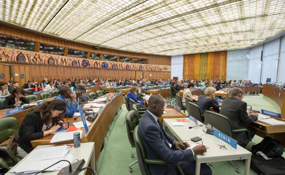 Standing Committee on Copyright and Related Rights in session at the World Intellectual Property Organization (WIPO). 