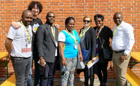 The seven scholarship winners, from left: Jeff Nyoka (South Africa), Petar Lukacic (Croatia), Bright Ofori (Ghana), Kemberley Constable (St Lucia), Biljana Kochishka (Macedonia), Purity Kavuri-Mutuku (Kenya) and Charles Kamdem Poeghela (Cameroon). The seven scholarship winners, from left: Jeff Nyoka (South Africa), Petar Lukacic (Croatia), Bright Ofori (Ghana), Kemberley Constable (St Lucia), Biljana Kochishka (Macedonia), Purity Kavuri-Mutuku (Kenya) and Charles Kamdem Poeghela (Cameroon).