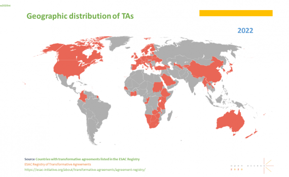 Map showing expansion of TAs across the world.