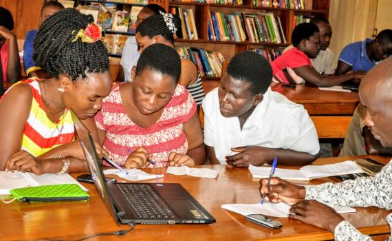 A group of librarians learning digital skills.